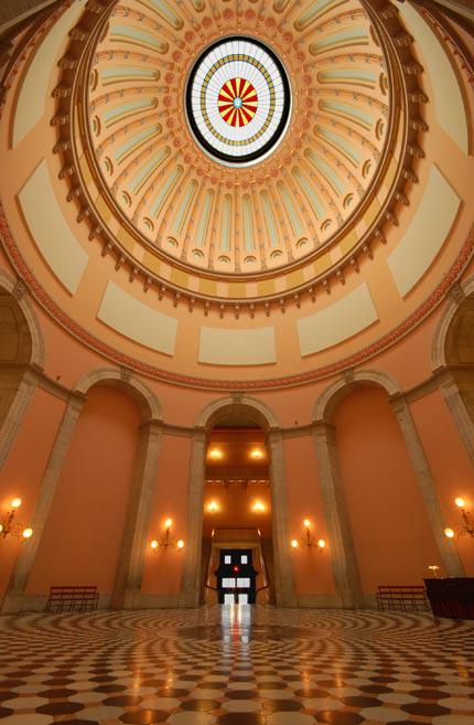 inside of the rotunda dome at the Ohio Statehouse